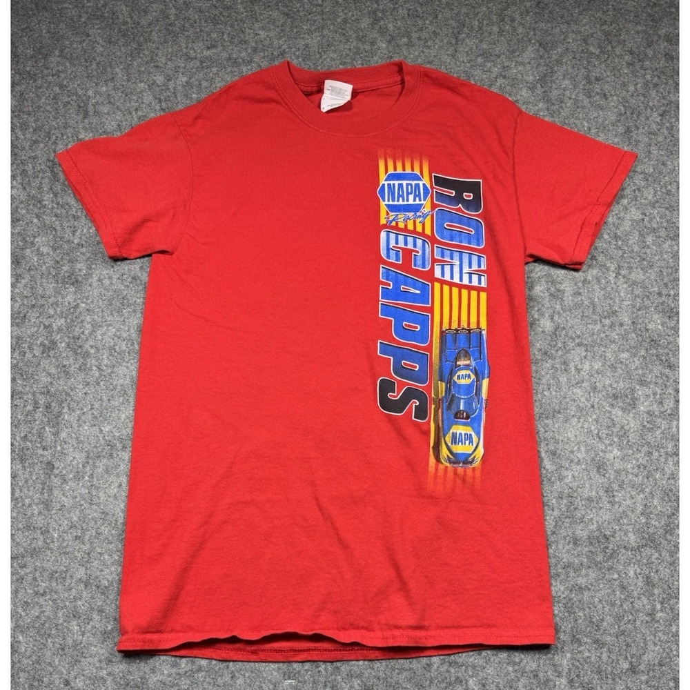 Ron Capps Nascar Napa Unisex Small Graphic T-Shirt Red Double Sided Racecars